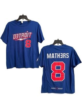 Detroit Pistons x Eminem Slim Shady Marshall Mathers T-Shirt Medium Blue #8